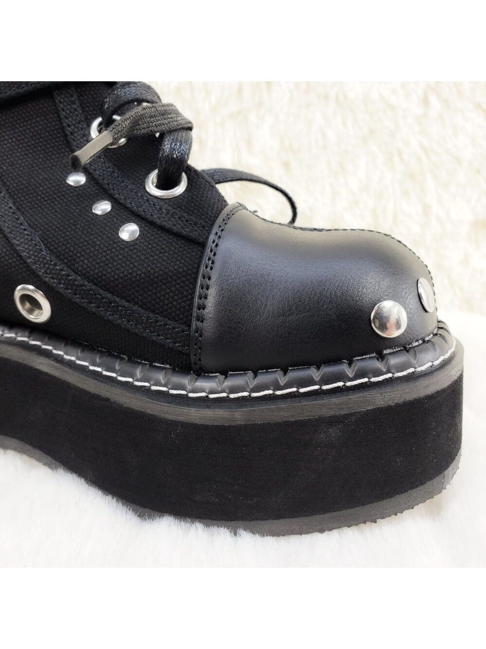 Emily Cut Out Platform Sandal Boots Goth Punk Ankle Boots - Picture 14 of 15